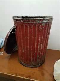 Red vintage Oscar the Grouch type trash can - awesome! 