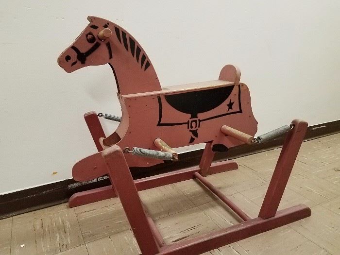 Very old bouncy horse - almost all wood.