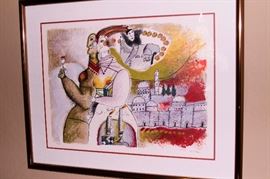 Signed Theo Tobiasse Rachel et Lea Original Lithograph