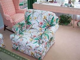 FLORAL CHAIR--BRUCE ROBERTS INTERIORS