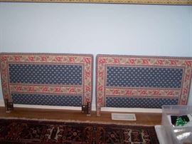 PAIR OF CHINTZ-COVERED TWIN HEADBOARDS