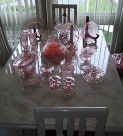 pink depression glass