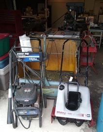 power washer, snow blower