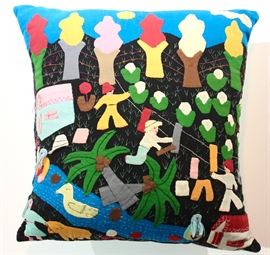 Arpillera pillow