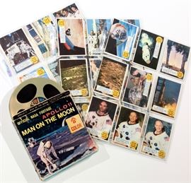 Vintage Man on the Moon trading cards and film footage
