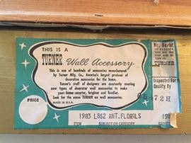 Set of 4 floral paintings with great Turner Labels. 