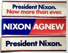 Original Nixon campaign bumper stickers