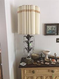 Metal and Crystal Lamp - needs new shade