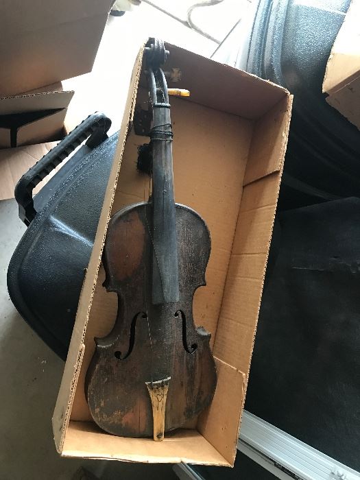 One of two antique violins