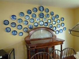 Many Many plates collectible plates. check out the buffet, it is so pretty.