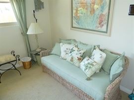 The wicker small couch, excellent condition