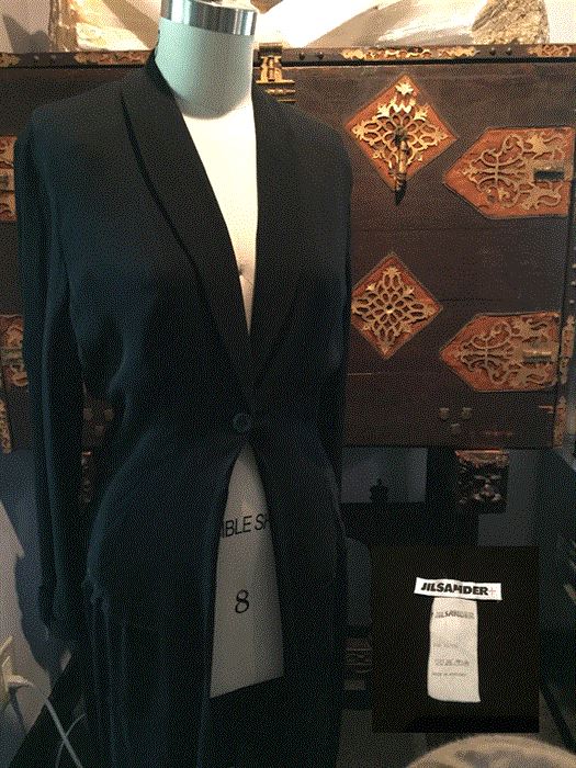 Jim Sander black crepe coat/dress