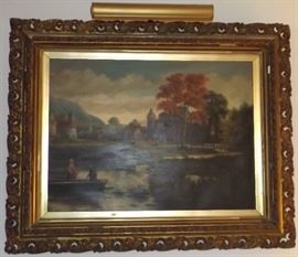 Oil on canvas by Charles A Bool.