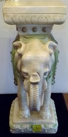 Vintage Ceramic Elephant Table Plant Stand-