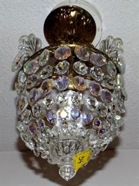 BEAUTIFUL BRONZE CRYSTAL DROPS HALL LAMP