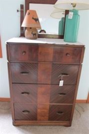 long dresser green lamp