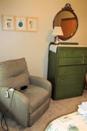long recliner green dresser