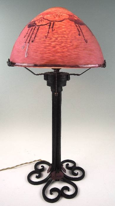 1930's Signed Charder Cameo Lamp