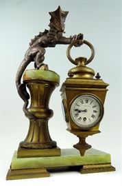 Fabulous Antique Bronze Dragon Clock