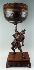 Large Japanese Meiji Period Bronze of a Samurai