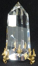 Rare Signed Steuben & 18K "Pillars of the Griffin"