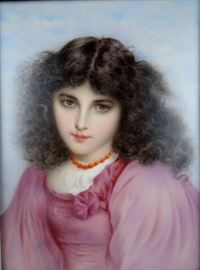 Beautiful KPM Plaque of a young Girl! C.1890