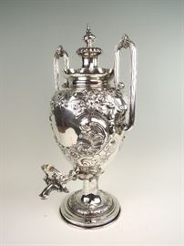Silverplate Double Handled Hot Tea Urn C.1900
