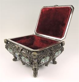 Antique Champleve Jewelry Box