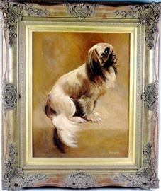 Signed Sam Fulton "Pekingese" Dog Painting