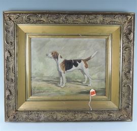 Antique Dog Painting 