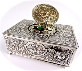 Silver "Singing Bird" Box (Mint)