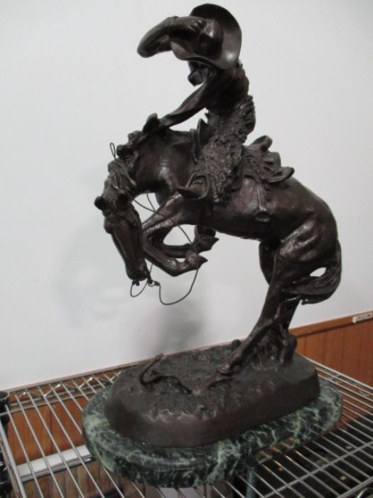Remington Bronze Statue Snake bite