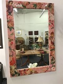 Decoupage framed mirror