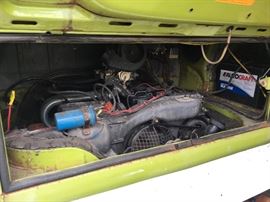 Green 1970s California Volkswagen bus