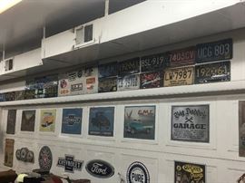 Garage gas and oil signs