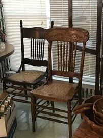 Cane bottom chairs