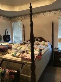 Queen wheat carved bed