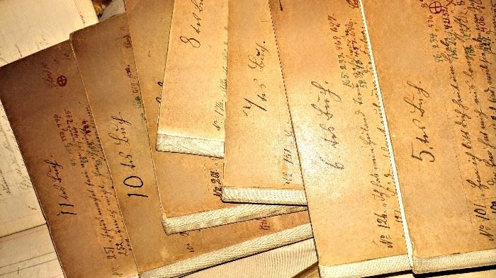  we found these today, they had been hidden under a bed for years. There are three boxes of books that have writing on a daily, weekly and monthly ledger...very interesting!