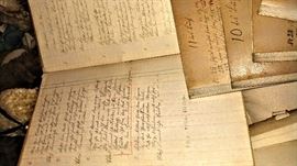 we found these today, they had been hidden under a bed for years. There are three boxes of books that have writing on a daily, weekly and monthly ledger...very interesting!