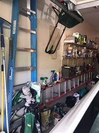 TOOLS, LADDERS, GARAGE ITEMS AND MORE