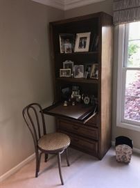 TALL BOOKSHELF WITH DESK AND DRAWERS 