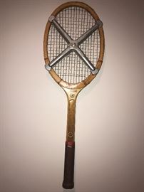 ANTIQUE RACQUET WITH METAL