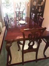 ETHAN ALLEN FORMAL DINING ROOM TABLE AND CHAIRS