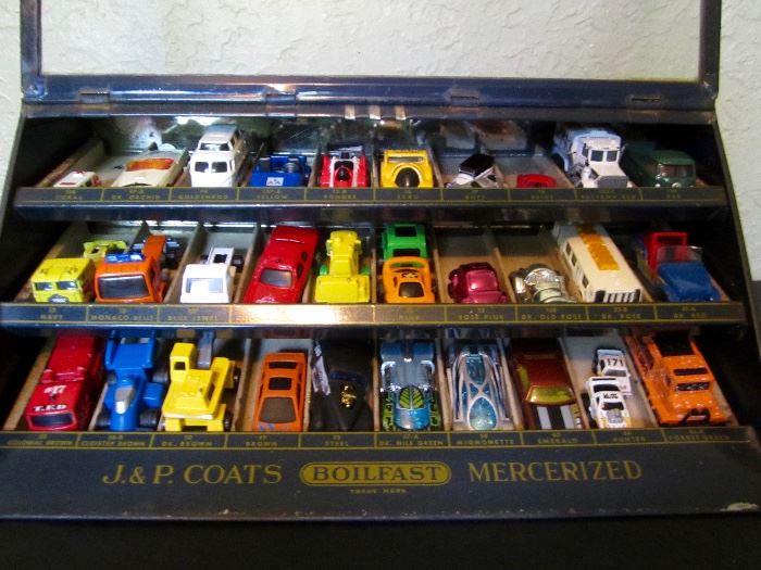 Collection of matchbox toy cars