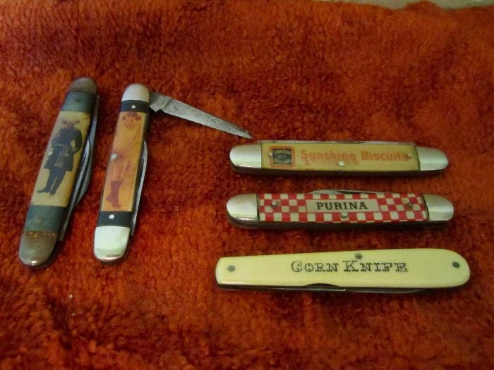 Advertisement knives -- Corn knife used to remove corns from feet