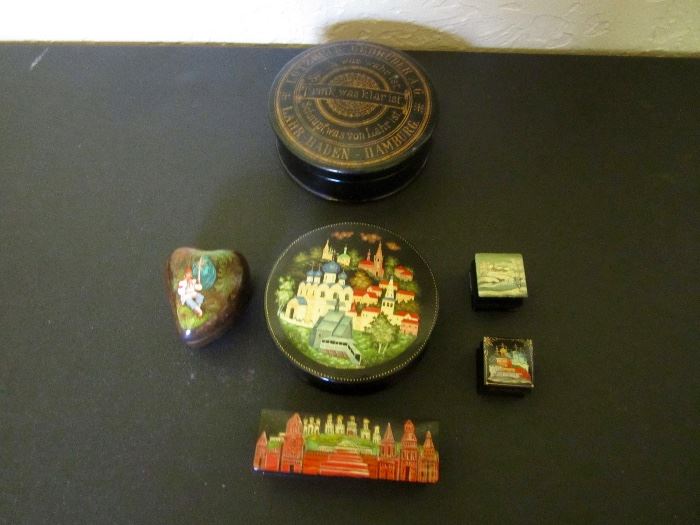Hand painted Russian boxes - artist signed