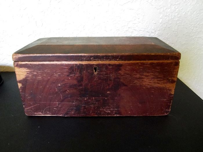 Early to mid 1800s hand painted/carved box