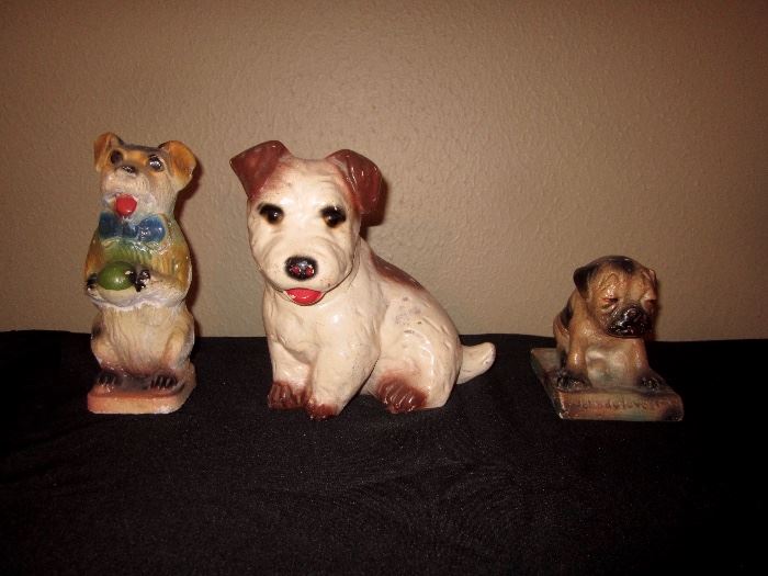 Carnival Chalkware dogs - circa 1917 - given as prizes
