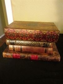Collection of leather-bound books