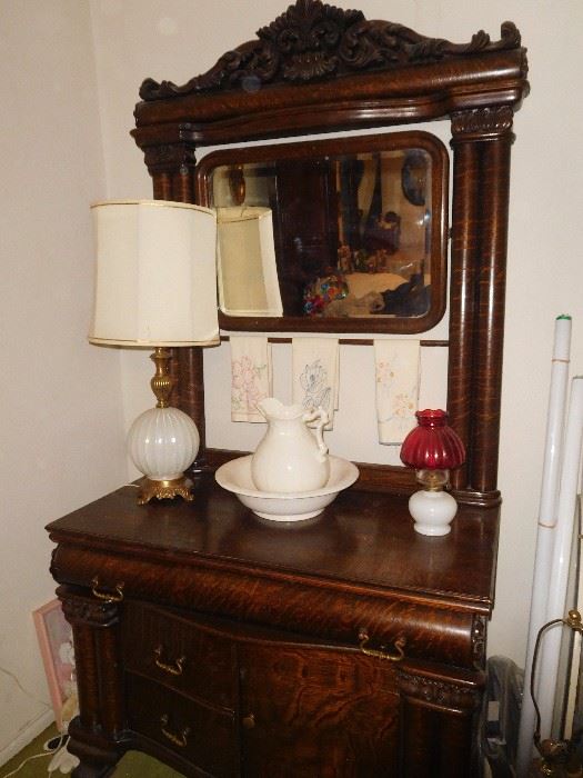 Washstand, part of bedroom set that includes bed, dresser, washstand and armoire